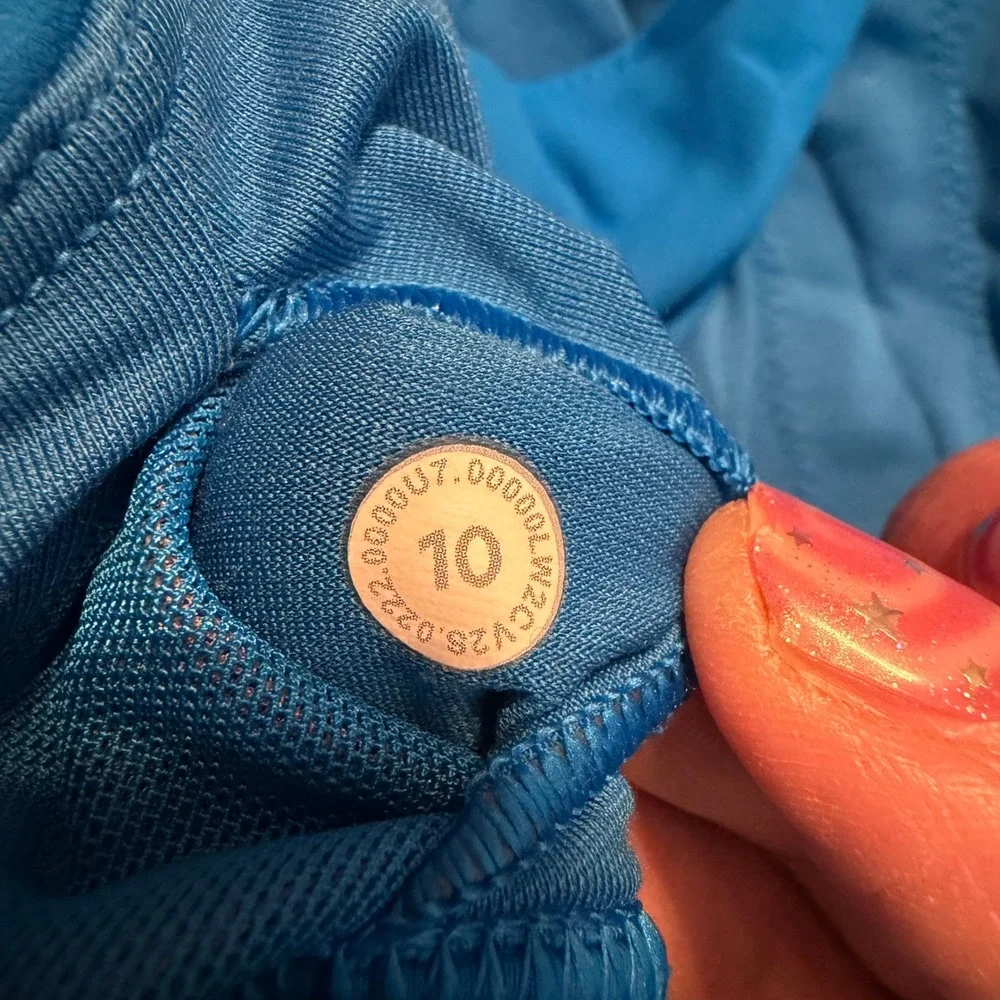 Lululemon Energy High-Neck Longline Bra Blue Cyan‎ Size 10 W2CV2S